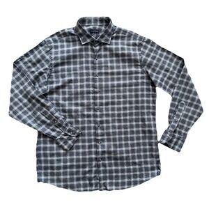 Proper Cloth Shirt Men Large Blue Plaid Flannel Button Down